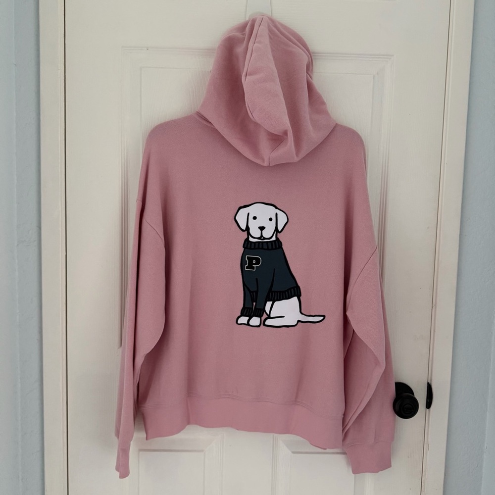 NWT Victoria's Secret Pink Limited Edition Campus Full Zip Hoodie Rose Dog Logo